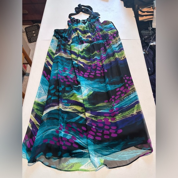 Lane Bryant Halter Maxi Dress 22 Multicolor Abstract Print - Picture 7 of 11